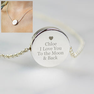 Personalised Disc Necklace with heart design