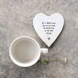 Heart shaped porcelain coaster for mum