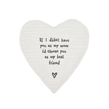 Heart shaped porcelain coaster for mum