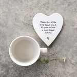 Heart shaped porcelain coaster for friend