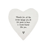 Heart shaped porcelain coaster for friend