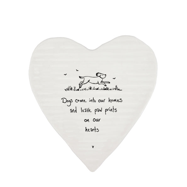 Heart shaped porcelain coaster for dog l