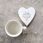 Heart shaped porcelain coaster for cat lovers