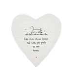 Heart shaped porcelain coaster for cat lovers