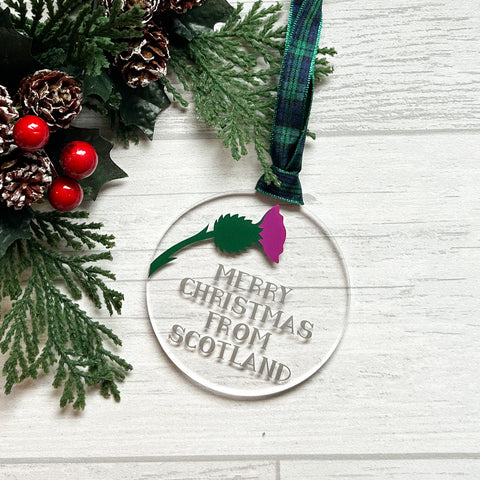 Sew Lovely - Christmas Tree Decoration - Merry Christmas From Scotland