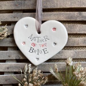 White ceramic hanging Mother Of The Bride heart