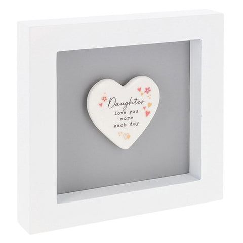 White frame with daughter porcelain heart