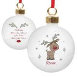 Personalised Reindeer Christmas Bauble