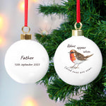 Personalised ceramic bauble with robin