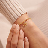 Gold plated Joma jewellery bracelet with hanging heart charm