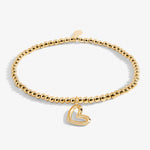 Gold plated Joma jewellery bracelet with hanging heart charm