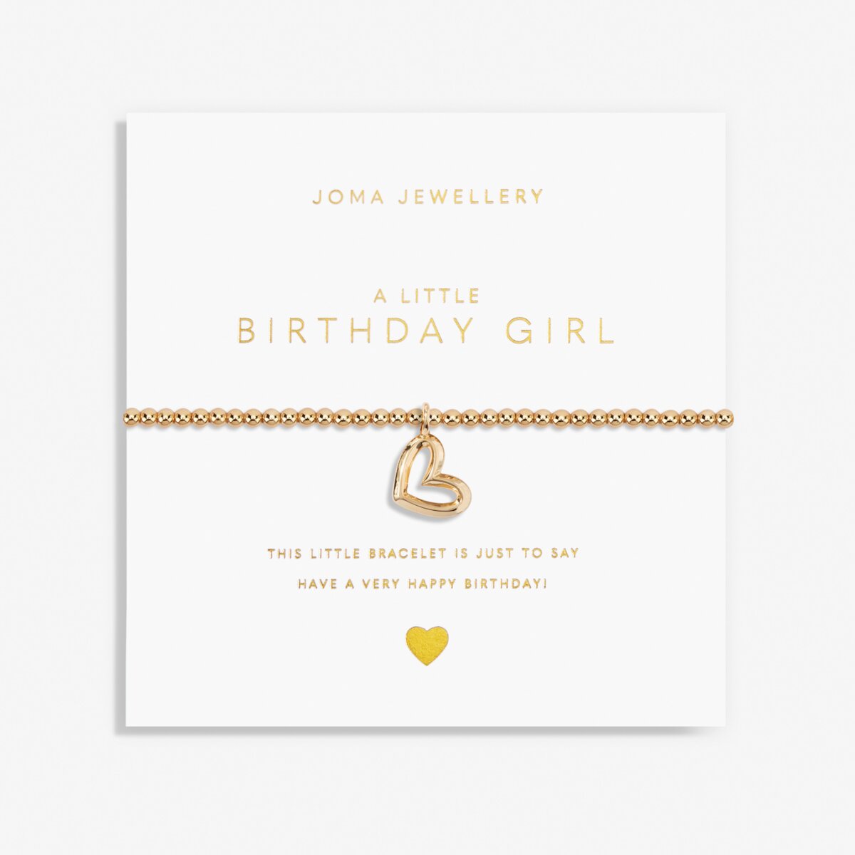 Gold plated Joma jewellery bracelet with hanging heart charm