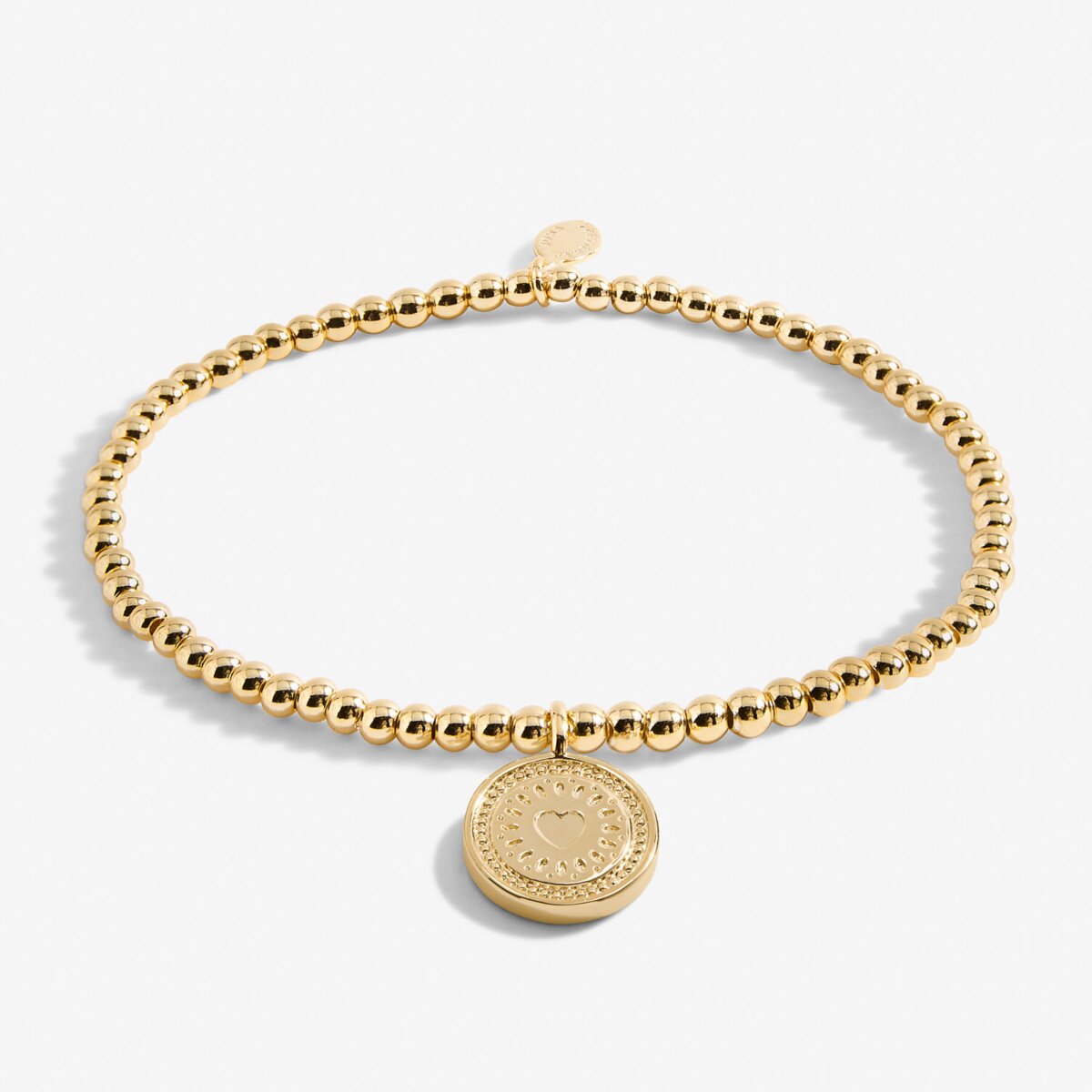 Gold plated beaded bracelet with charm