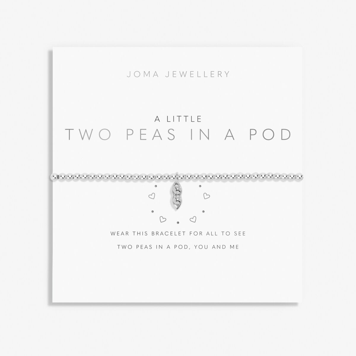 Joma beaded bracelet with peas in a pod charm