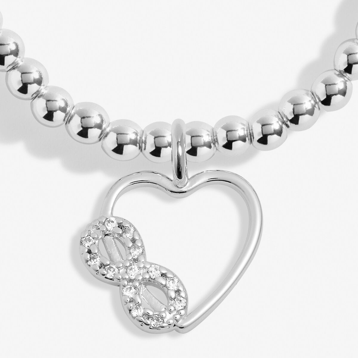 Joma beaded bracelet with heart and infinity charm