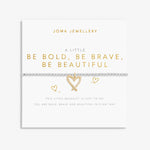 Joma beaded stretch bracelet with gold plated hanging heart charm