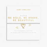 Joma beaded stretch bracelet with gold plated hanging heart charm