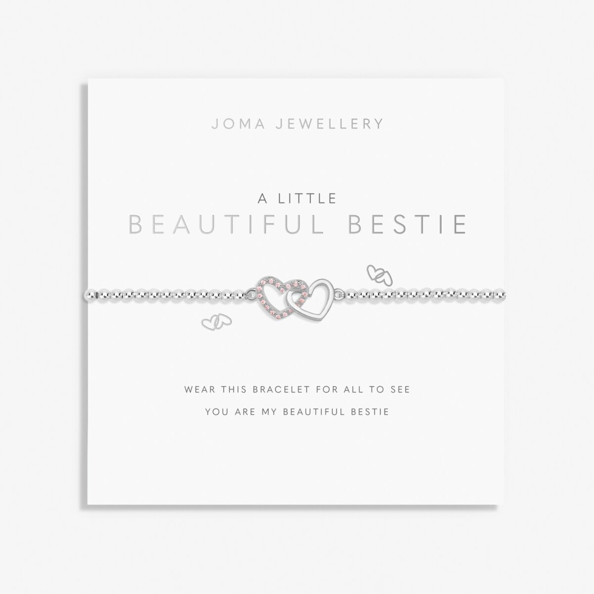 Joma beaded bracelet with interlocked heart charm