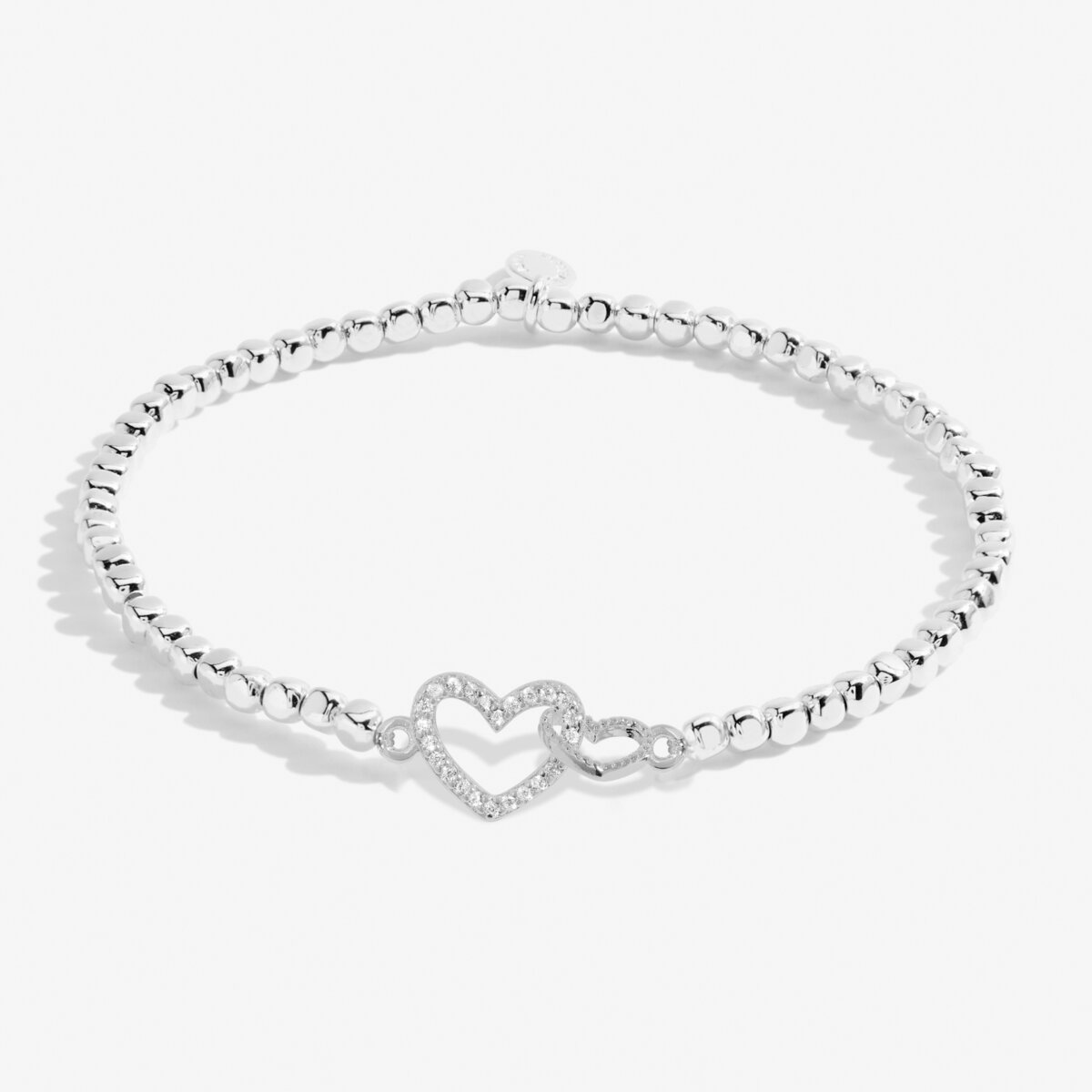 Joma beaded stretch bracelet with heart charm