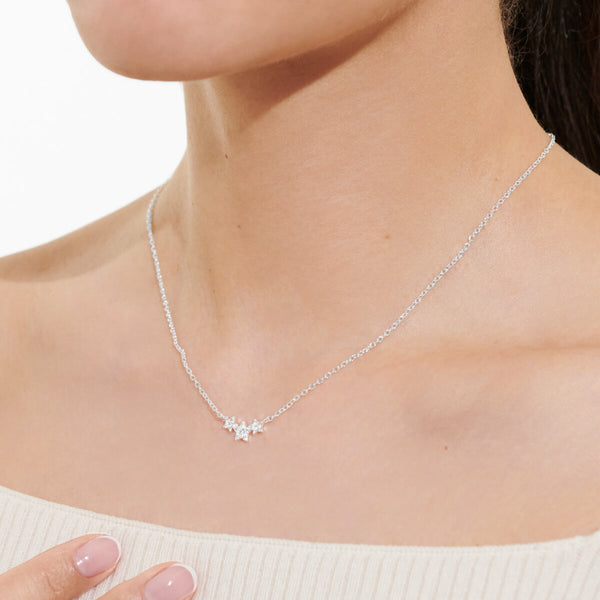 Joma jewellery silver plated necklace with star pendant presented in Christmas cracker gift box