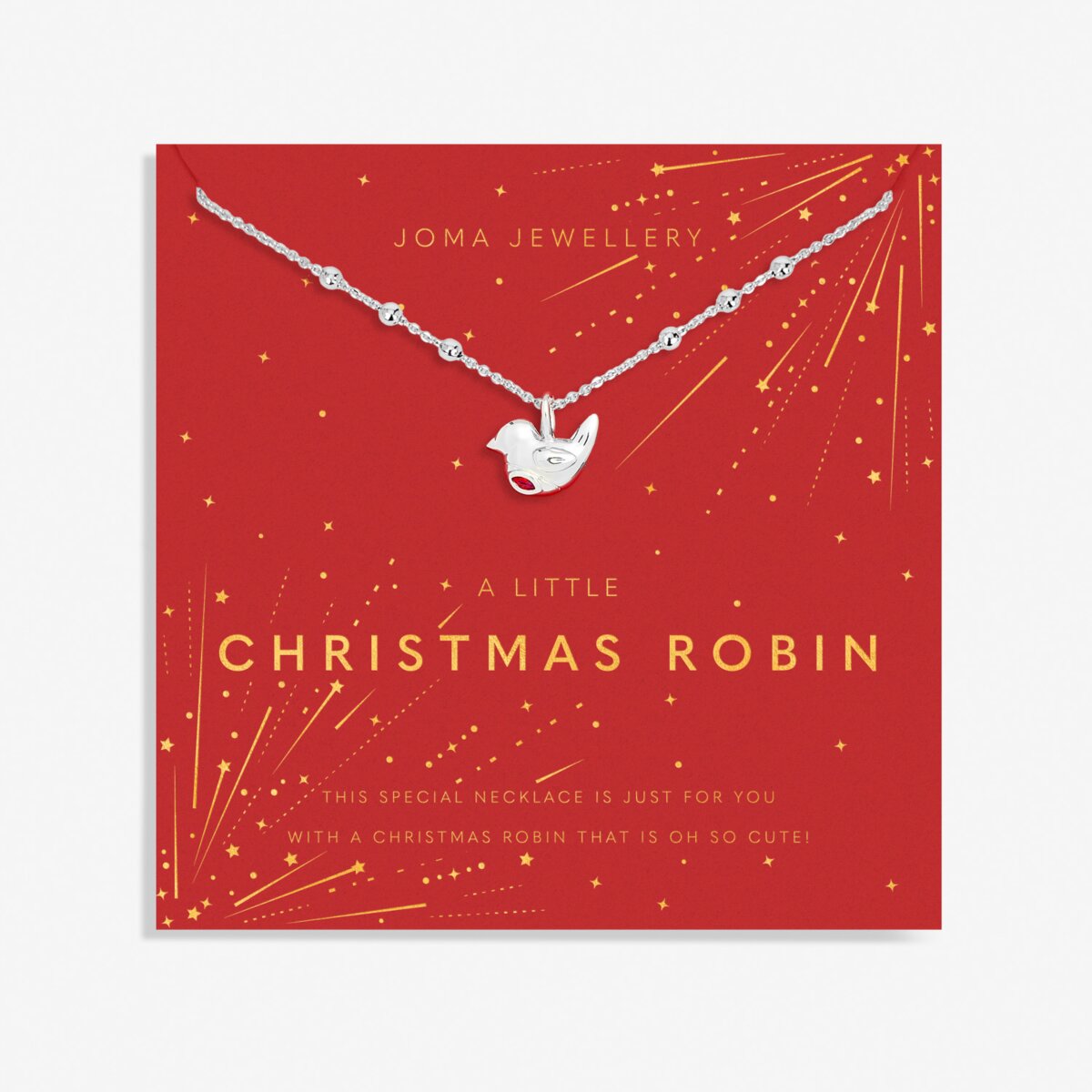 Joma jewellery Christmas necklace with robin charm