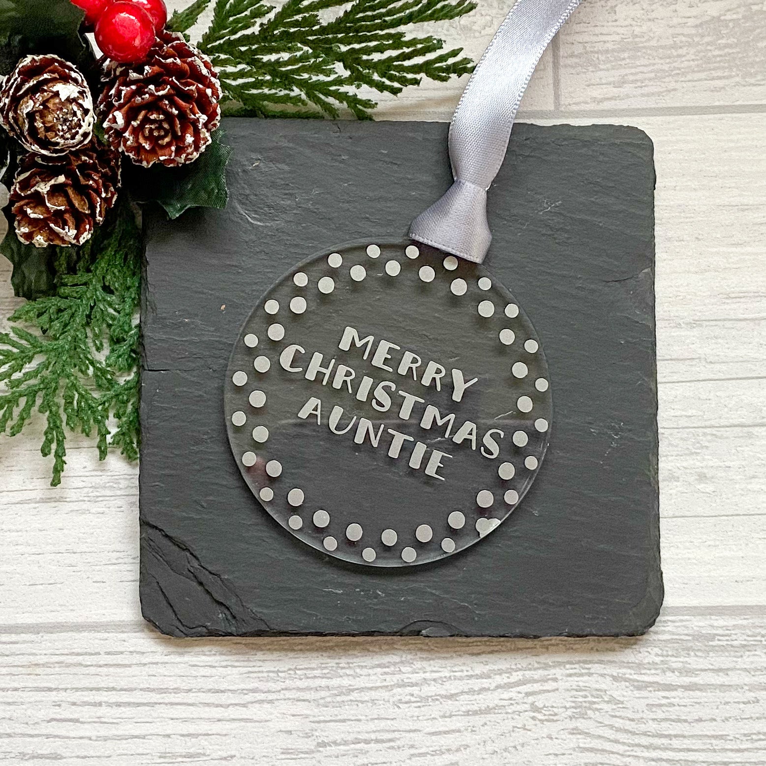 Sew Lovely - Christmas Tree Decoration - Merry Christmas Auntie