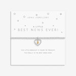 Joma Jewellery bracelet with open sparkling heart charm with hanging gold star on a white foil stamped sentiment card.