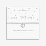 Joma Jewellery bracelet with open sparkling heart charm with hanging gold star on a white foil stamped sentiment card.