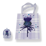 Folding shopper with thistle illustration