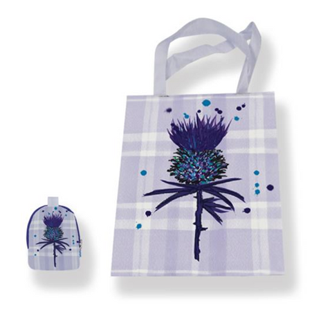 Folding shopper with thistle illustration