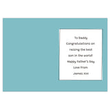 Personalised Father's Day Card - Well Done Dad. With personalisation on the front and inside.