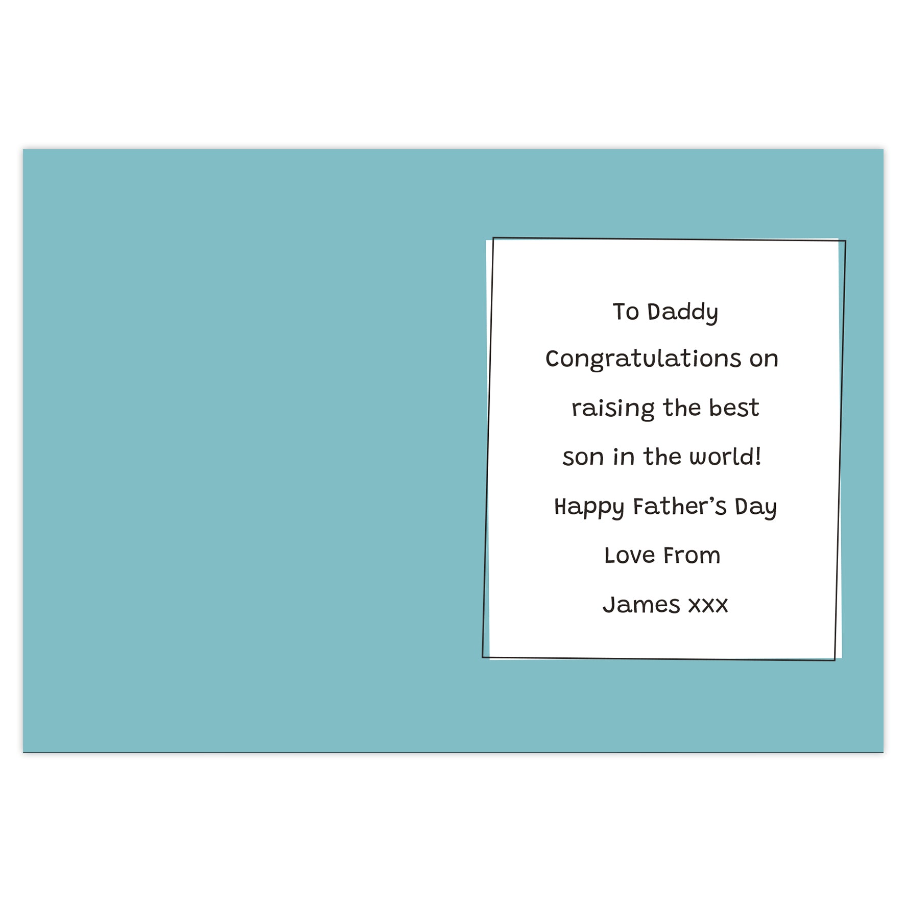 Personalised Father's Day Card - Well Done Dad. With personalisation on the front and inside.