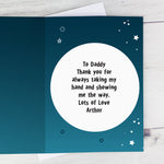 Personalised photo upload card with rocket ship and words - Love You To The Moon And Back