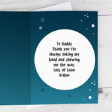 Personalised photo upload card with rocket ship and words - Love You To The Moon And Back
