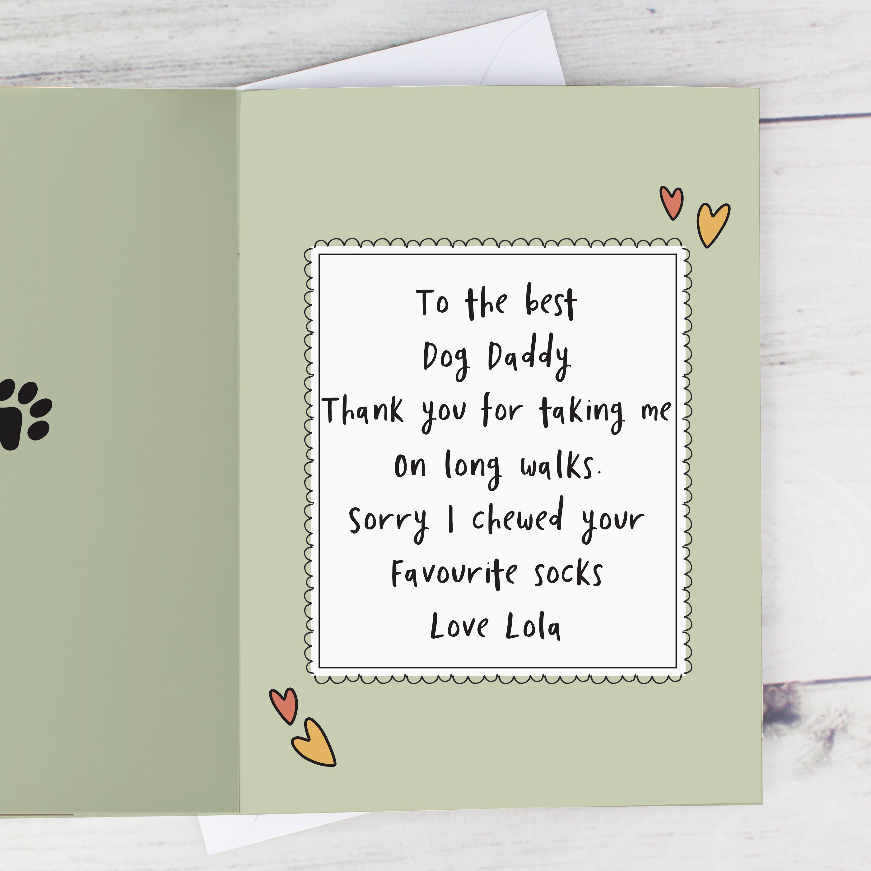 Personalised Father's Day Card from the dog. Upload a photo and put your own message on it.