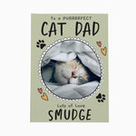 Personalised Father's Day card from the cat with photo upload and personalisation on front and inside.