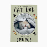 Personalised Father's Day card from the cat with photo upload and personalisation on front and inside.