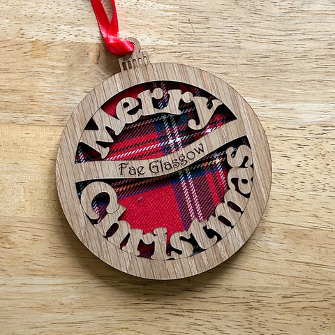 Hanging Christmas Decoration With Tartan - Fae Glasgow