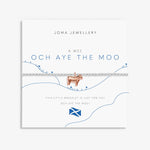 Joma jewellery stretch beaded bracelet with rose gold hanging highland cow charm.