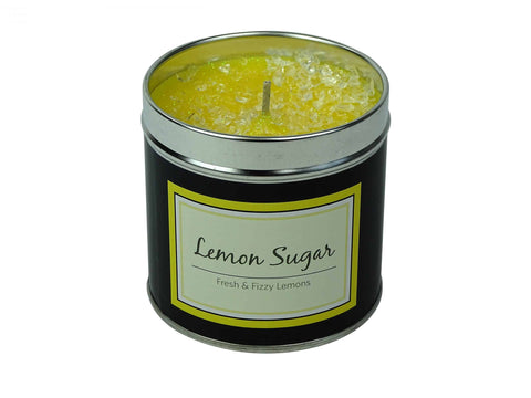 Tine candle with lemon scent and sparkles