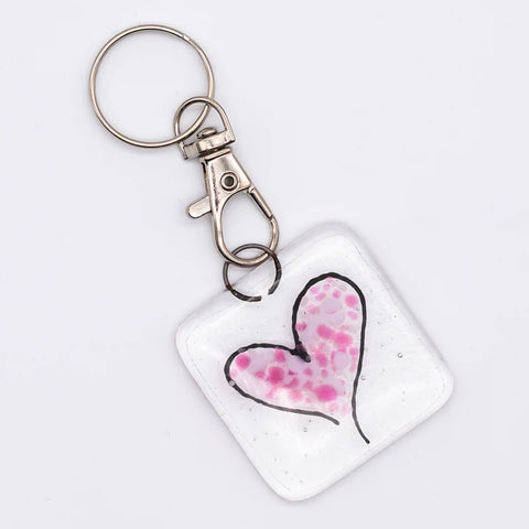 Marc Peters Glass Keyring - Heart