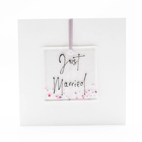 Marc Peters Glass Greeting Card - Just Married