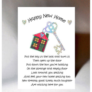 Scottish new home card featuring tartan house and Scottish poem