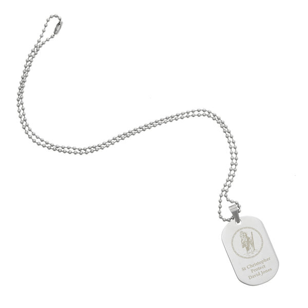 St Christopher Stainless Steel Dog Tag