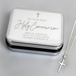 Sterling silver cross necklace with trinket box