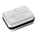 Personalised silver trinket box for Holy Communion