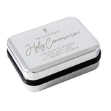 Personalised silver trinket box for Holy Communion