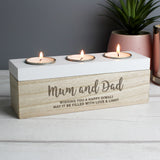 Personalised Wooden Triple Tea Light Holder & Storage Box