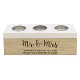 Personalised Wooden Triple Tea Light Holder & Storage Box