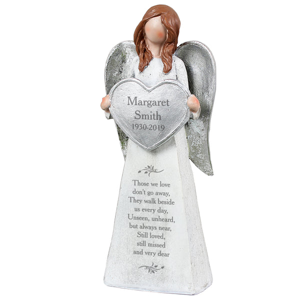 Personalised memorial resin angel